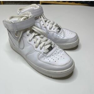 White Nike Air Force 1 Mid Triple Sneakers